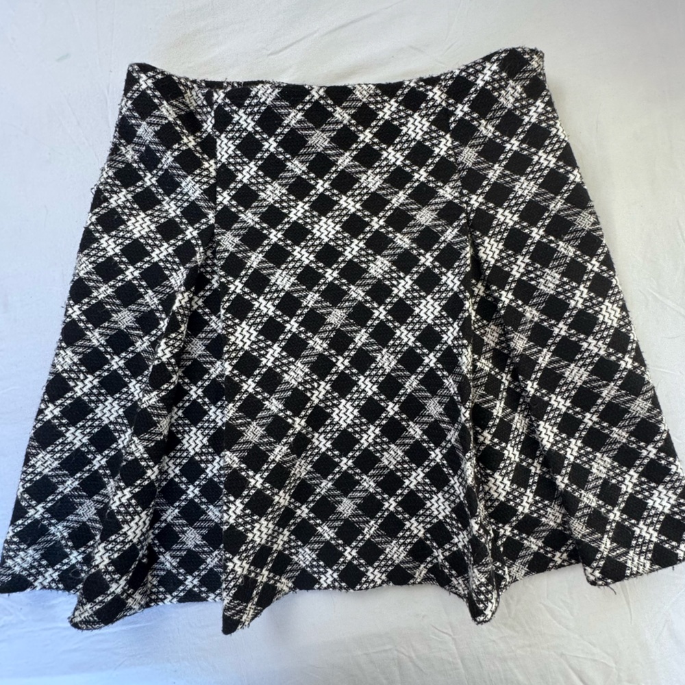 Karl Lagerfeld Paris plaid Tweed pleated Mini Skirt